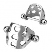 Piercing acier tragus / cartillage style bouclier ajouré à coeurs