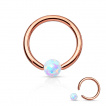 Piercing anneau CBR en acier plaqué IP avec opale synthétique