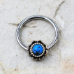 Piercing anneau CBR fleur antique à turquoise (septum / oreille...)