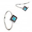 Piercing anneau nez avec turquoise à cadre losange