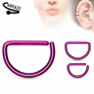 Piercing anneau oreille ou nez en D en acier plaqué IP
