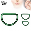 Piercing anneau oreille ou nez en D en acier plaqué IP