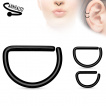 Piercing anneau oreille ou nez en D en acier plaqué IP