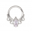 Piercing anneau tordable style royal serti