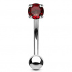 Piercing arcade / banane acier à pierre rouge