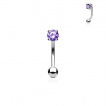 Piercing arcade / banane acier  pierre violet tanzanite