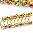 Piercing arcade plaqu  boules serties