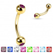 Piercing arcade plaqu  boules serties