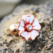 Piercing cartilage cuivré à fleur Hibiscus
