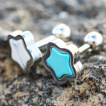 Piercing cartilage étoile sertie Howlite