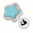 Piercing cartilage toile sertie turquoise
