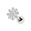 Piercing cartilage fleur fantaisie argentée