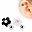 Piercing cartilage fleur fantaisie perle