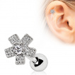 Piercing cartilage  fleur pave de zirconiums