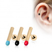 Piercing cartilage hélix doré en forme d'allumette