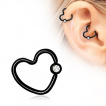 Piercing cartilage hlix noir coeur serti style CBR