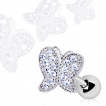 Piercing cartilage hlix  papillon pav de strass clairs