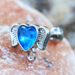 Piercing cartilage tte d'lphant  coeur bleu