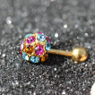 Piercing cartilage tragus hlix dor  boule de strass multicolores