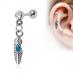 Piercing cartilage tragus hlix  plume style amrindien