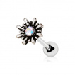 Piercing cartilage tragus helix soleil ardent avec strass