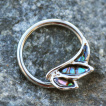 Piercing CBR  aile d'ange couverte d'abalone (septum, oreille...)