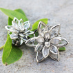 Piercing écarteur plug en acier à fleur de cristal