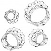 Piercing carteur tunnel  motif floral entrelac (en laiton plaqu rhodium)