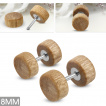 Piercing faux plug en bois clair et acier - 8mm