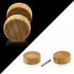 Piercing faux plug en bois clair et acier - 8mm