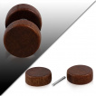 Piercing faux plug en acier et bois marron fonc - 10mm