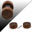 Piercing faux plug en acier et bois marron - 8mm