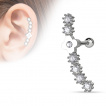 Piercing hlix / cartilage  fleur et arc avec strass