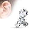 Piercing helix / cartilage  trio d'toiles strass