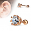 Piercing hlix / cartilage couronne perle avec pierre facette
