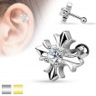 Piercing hélix / cartilage croix celtique avec pierre claire