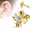 Piercing hélix / cartilage croix celtique avec pierre claire