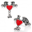 Piercing hlix  coeur emaill rouge ail