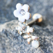 Piercing hlix fleurs  strass et papillon