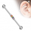 Piercing industriel  cylindre central avec striures arc en ciel