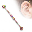 Piercing industriel  cylindre central avec striures arc en ciel