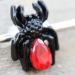 Piercing industriel araigne noire  abdomen rouge