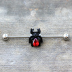 Piercing industriel araigne noire  abdomen rouge