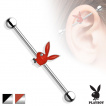 Piercing industriel avec lapin playboy