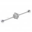Piercing industriel à carré de fleur de lys