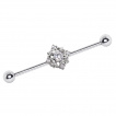 Piercing industriel  carr de fleur de lys