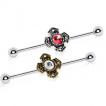 Piercing industriel croix médiévale sertie