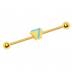 Piercing industriel doré à triangles superposés