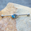 Piercing industriel à duo de coeurs multi-strass