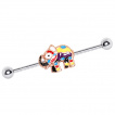 Piercing industriel à éléphant cuivré émaillé multicolore